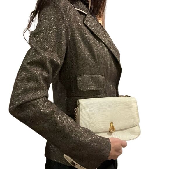 Beautiful Gucci white lizard gold closures chain strap, 80's - Picture 4 of 16